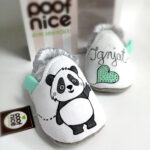 Panda melirano sivo mint srce