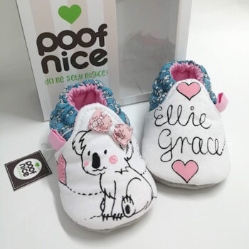 Klasičan model-Koalica cipelice-plavo-roze cvetići