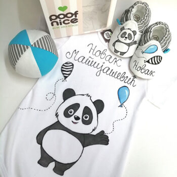 Panda komplet-sive prugice-plavo-balon