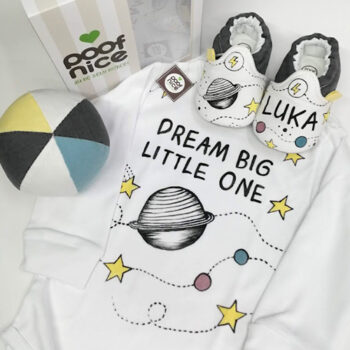 Dream big komplet-tamno sivo-žuto