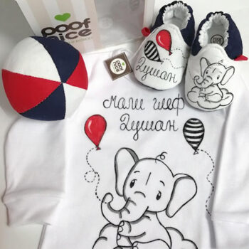 Slonče komplet-teget-crveno-balon