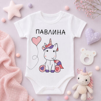 Bodić jednorog-ljubičasto-roze-srce