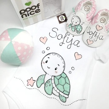 Kornjačica komplet-roze tufnasto-mint