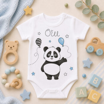 Bodić Panda-Plavi i prugasti balon i zvezdice