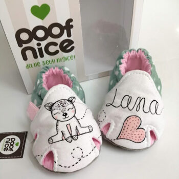 Sandalice model-Srna-mint tufnasto-roze-srce